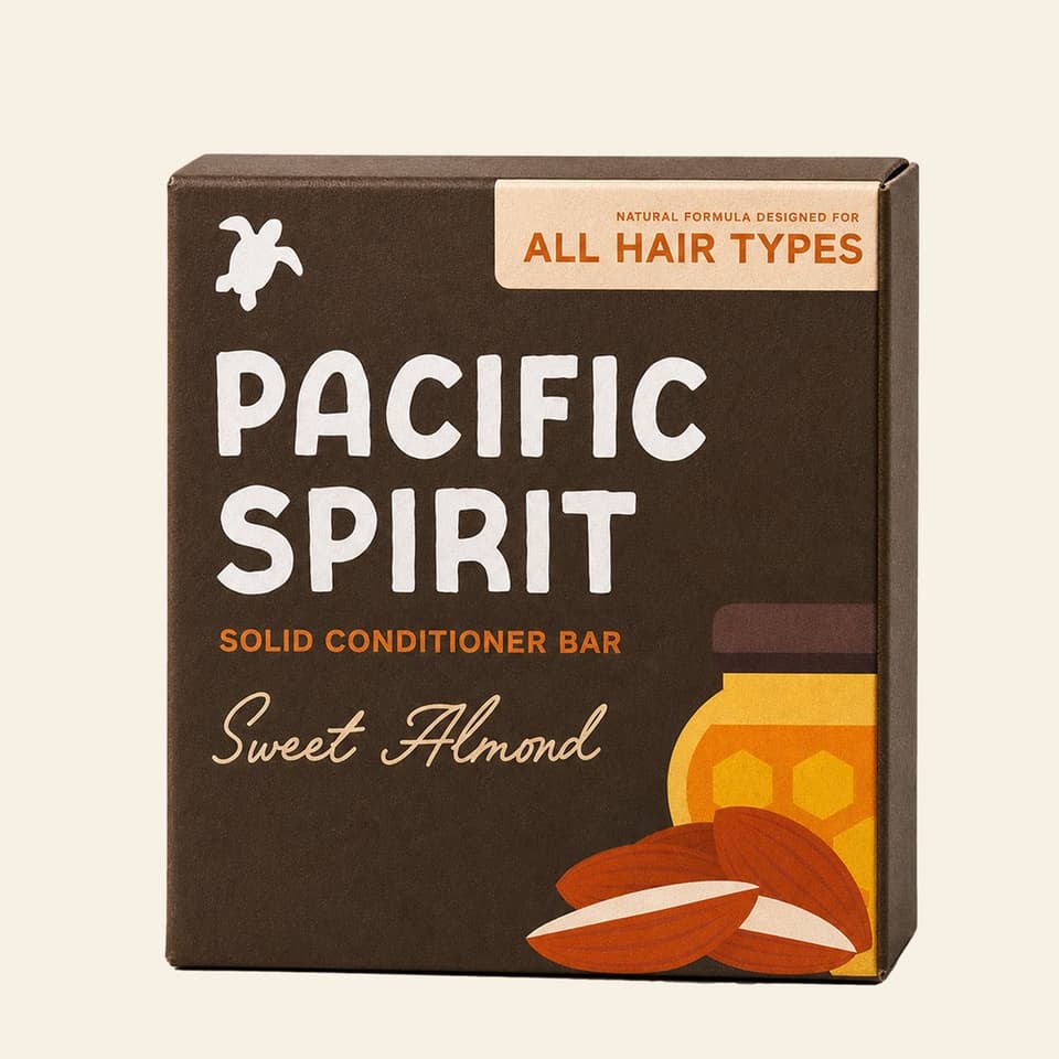 Pacific Spirit Sweet Almond solid travel conditioner bar